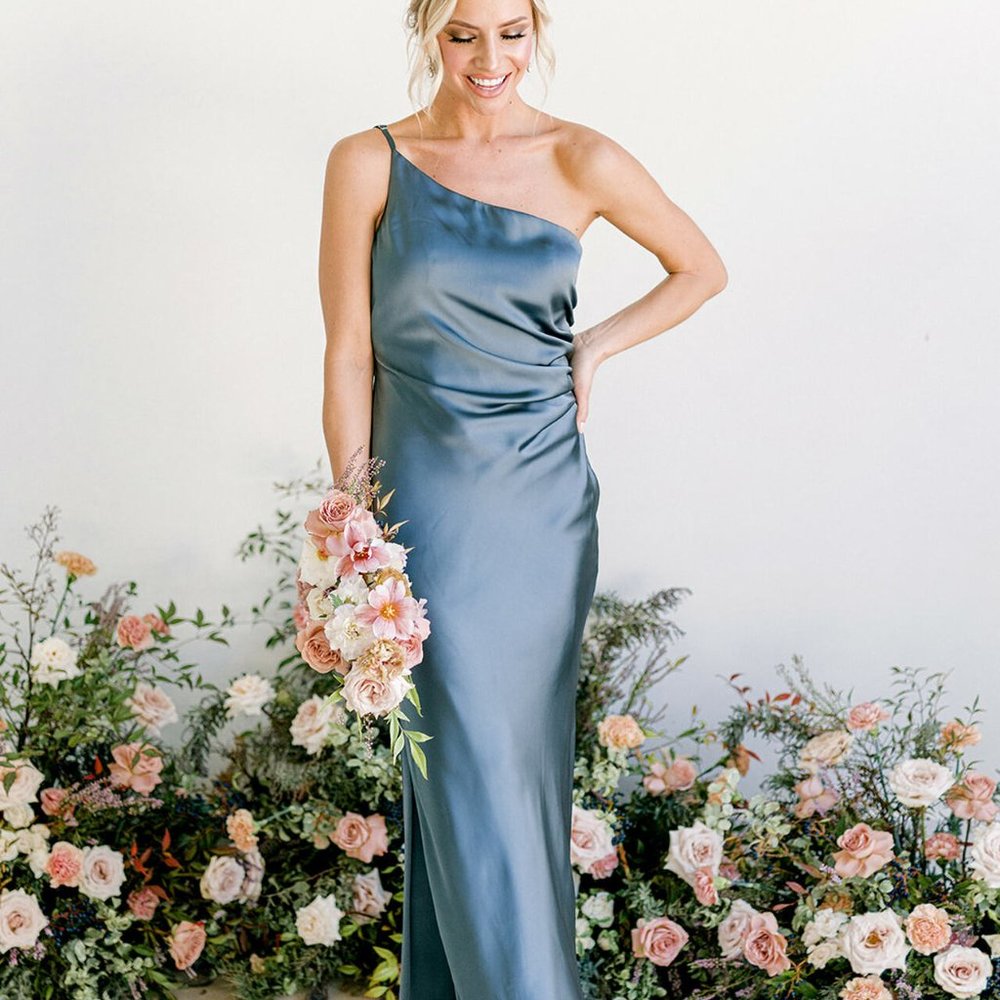 Revelry Jade Satin Dress in Deep Olive Size 2